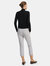 Mid Rise Cropped Straight Capri Pants