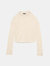 Ribbed Crewneck Cropped Long Sleeve Pullover