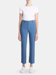 Straight Low Rise Cropped Trouser  - Chambray