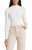 Thin Ribbed Knit Turtle Mock Neck Long Sleeve Top - Ivory