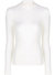 Women's Thin Ribbed Turtle Mock Neck Top - White