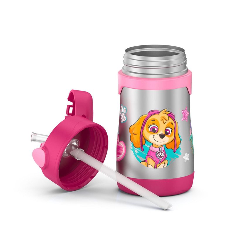 Kids Vacuum Insulated10 Oz Straw Bottle, Paw Patrol Girl - Hot Pink
