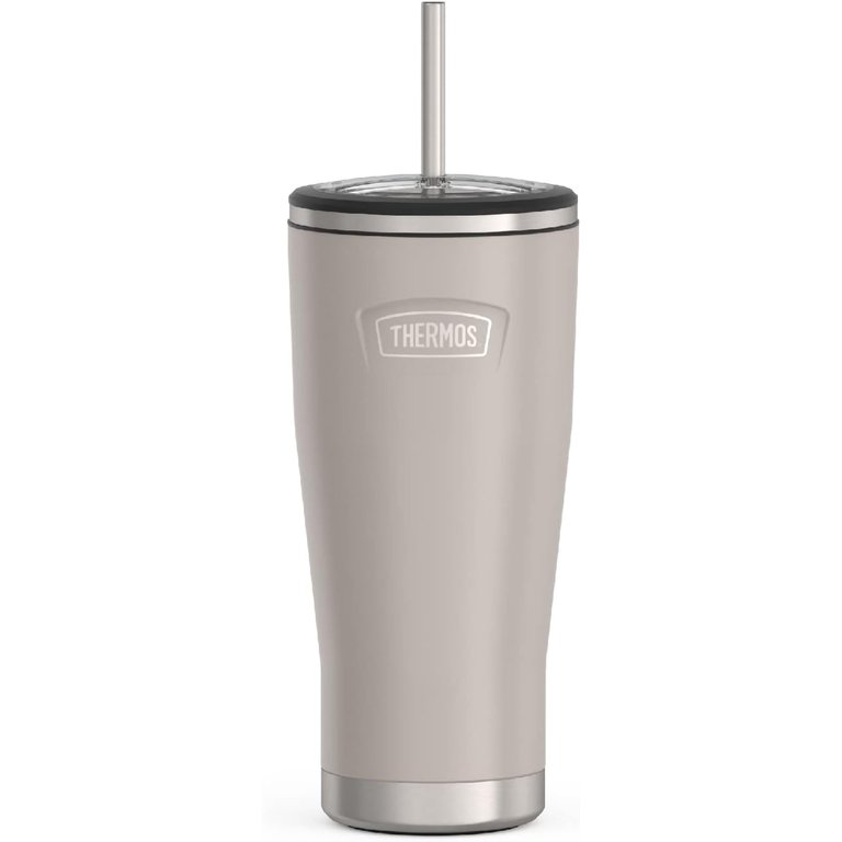 Stainless Steel Cold Tumbler With Straw - Sandstone - Sandstone