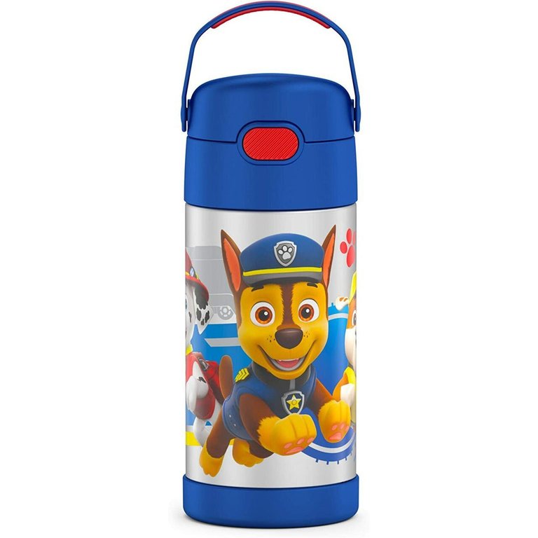 Thermos Funtainer 12 Ounce Stainless Steel Vacuum Insulated Kids Straw Bottle, Paw Patrol Blue]