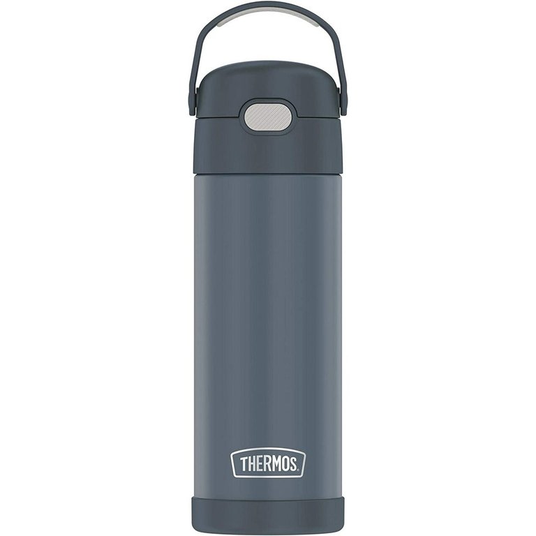 Thermos Funtainer 16 Ounce Stainless Steel Vacuum Insulated Bottle with Wide Spout Lid, Stone Slate