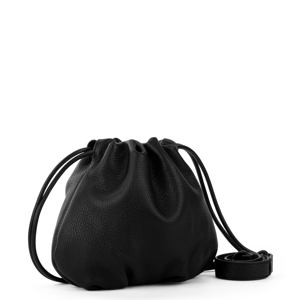 Clare V Bag Handbag Drawstring/Bucket Black Leather