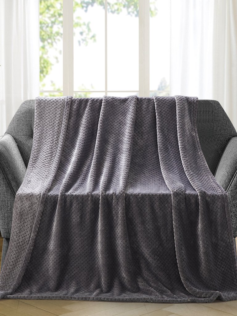 Thesis Classic Jacquard Oversized Throw - Gray