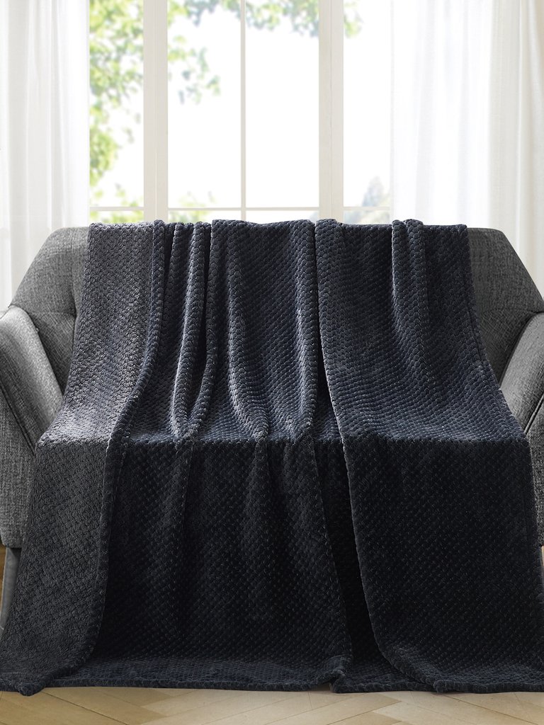 Thesis Classic Jacquard Oversized Throw - Midnight