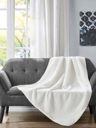 Thesis Etched Faux Fur Berber Throw - Ivory