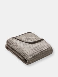 Thesis Etched Faux Fur Berber Throw - Taupe