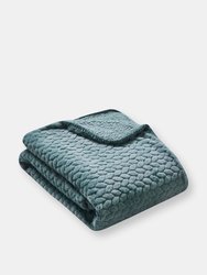 Thesis Etched Faux Fur Berber Throw - Silver Sage