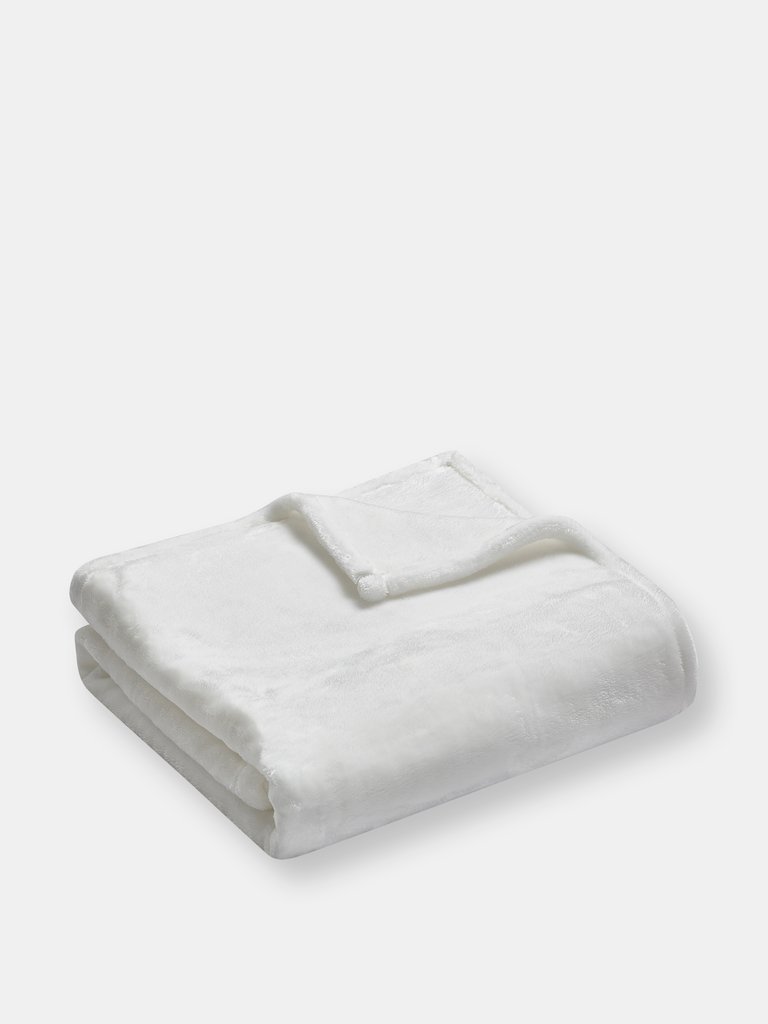 Thesis Heavy Solid Velvet Oversized Throw - White