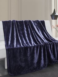 Thesis Heavy Solid Velvet Oversized Throw - Midnight