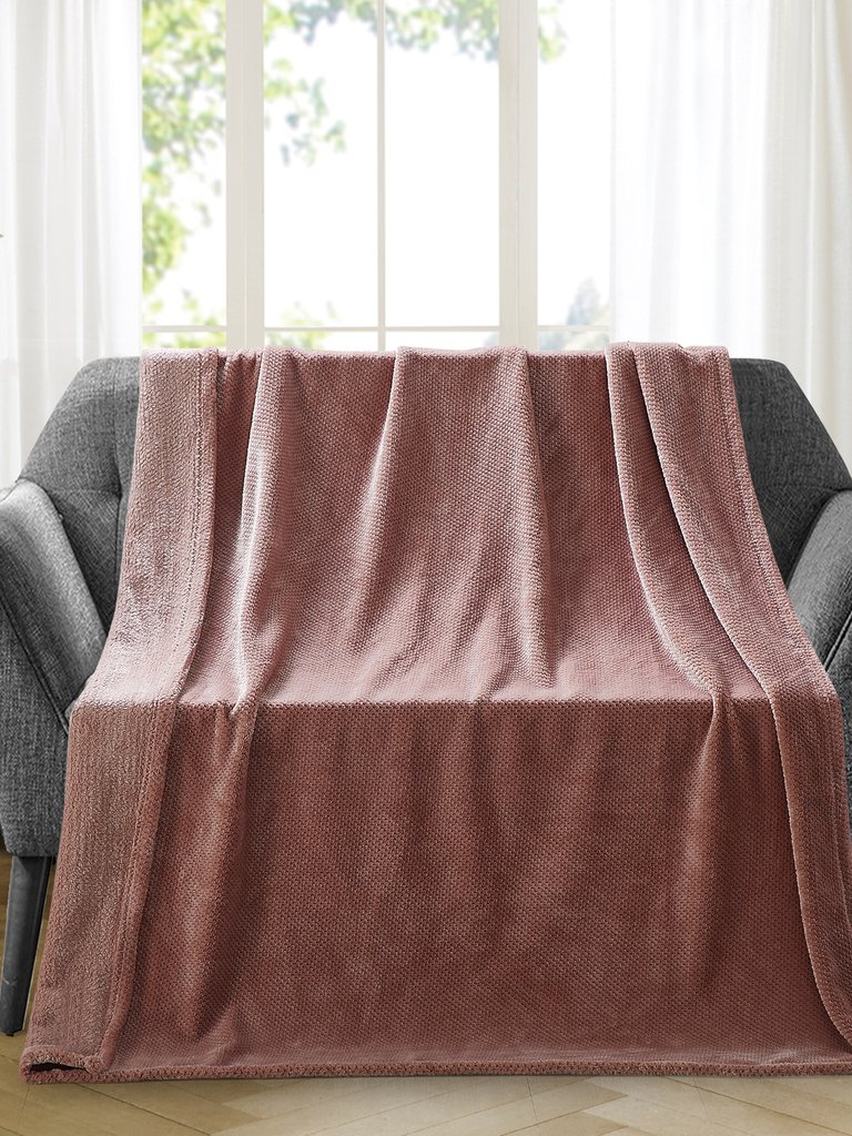 Thesis Micro Jacquard Oversized Throw - Blush