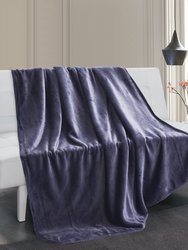 Thesis Solid Berber Velvet Oversized Throw - Midnight