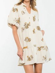Cheetah Print Dress In Cream