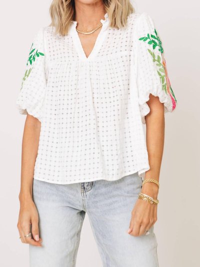 THML Garden Party Embroidered Puff Sleeve Top product