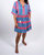 Islander Woven Mini Dress In Pink/blue