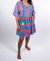 Islander Woven Mini Dress In Pink/blue