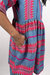 Islander Woven Mini Dress In Pink/blue