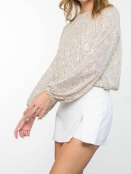Sequin Long Sleeve Blouse Top