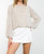 Sequin Long Sleeve Blouse Top - Cream