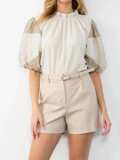 THML Textured Puff Sleeve Top In Cream product