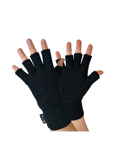 THMO Mens Black 3M Thinsulate Insulation Lined Fingerless Gloves product