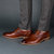 Clayton Wide Width Plain Toe Brogue Derby