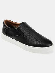 Conley Wide Width Slip-on Leather Sneaker - Black