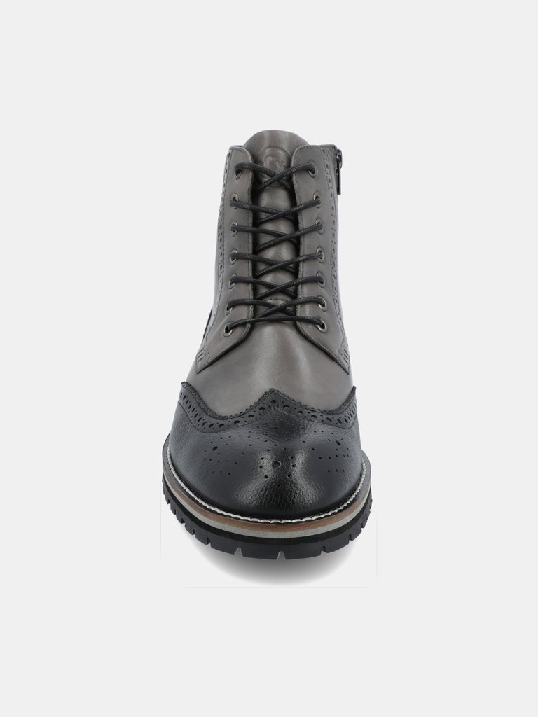 Elijah Wingtip Ankle Boot - Grey