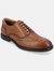 Hughes Wide Width Wingtip Oxford Shoes - Cognac