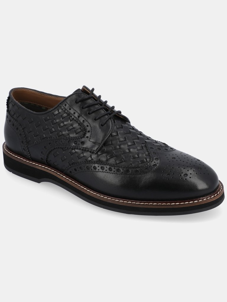 Radcliff Wide Width Woven Wingtip Derby - Midnight