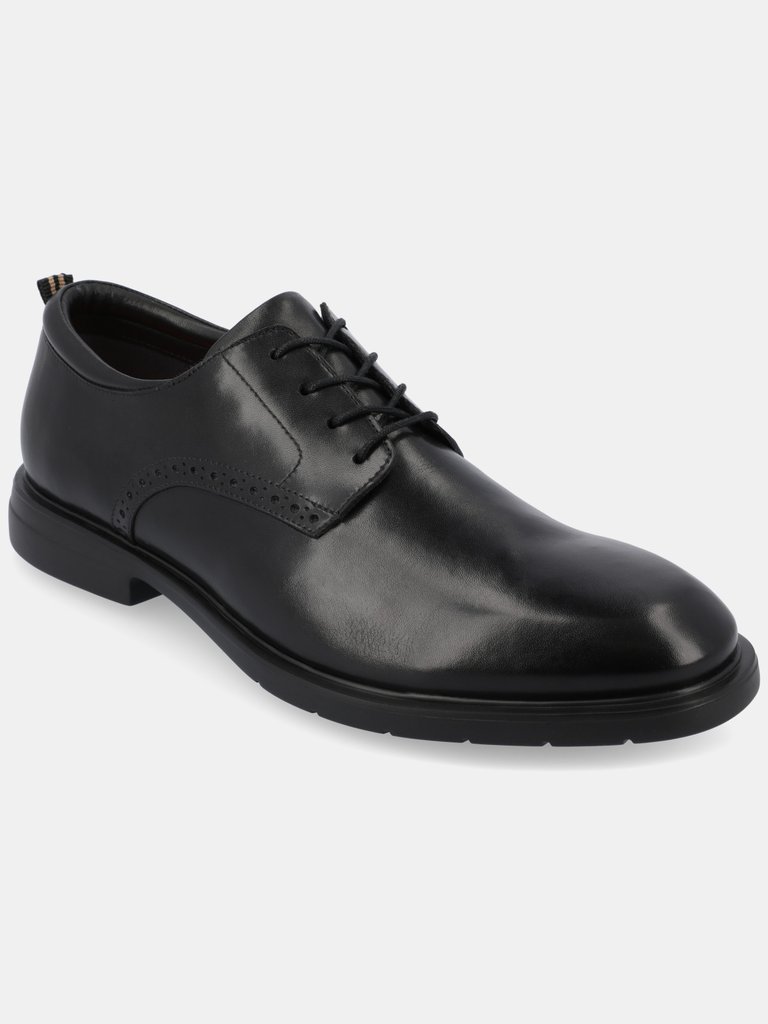 Stafford Plain Toe Derby Shoes - Black