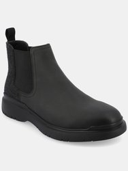 Water Resistant Plain Toe Chelsea Boot - Black