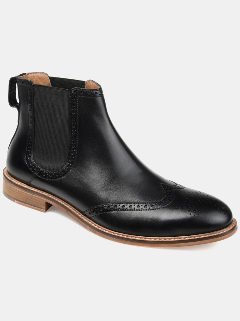 Watson Wide Width Wingtip Chelsea Boot - Black