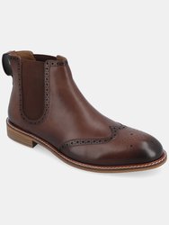 Watson Wide Width Wingtip Chelsea Boot - Brown