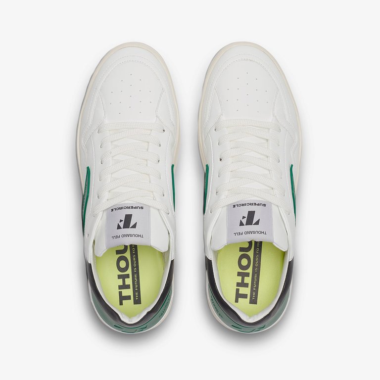 Women's Court Sneaker - White-Black-Kelly Green