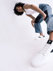 Women's Court Sneaker - White-Black-Kelly Green