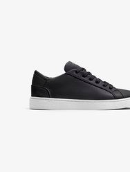Women's Lace Up Sneakers - Black With Black - Black With Black