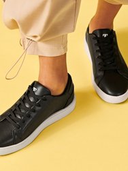 Women's Lace Up Sneakers - Black With Black