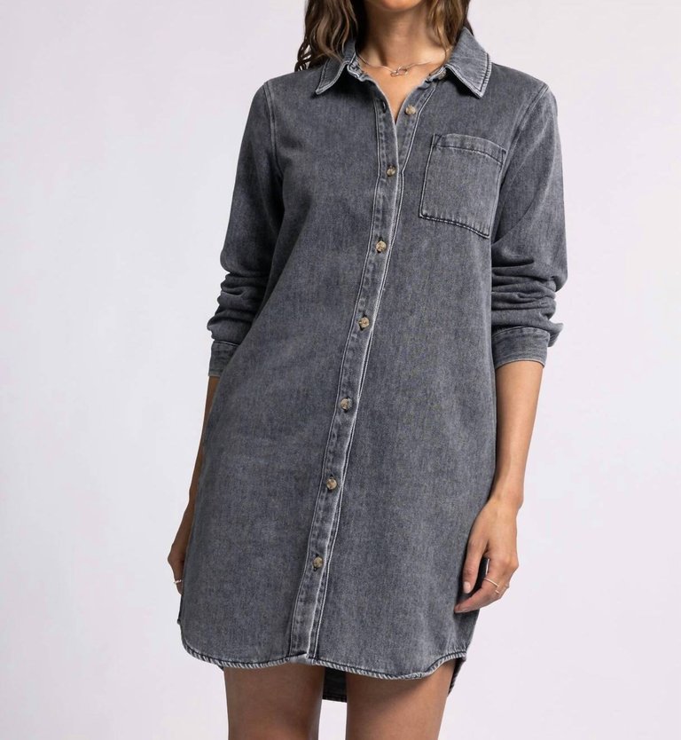 Kieran Dress In Black Acid Wash - Black Acid Wash