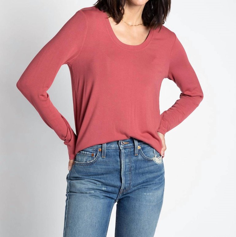 Lauren Top In Cranberry - Cranberry