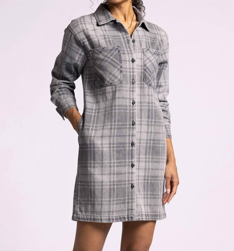 Mona Dress In Black Plaid - Black Plaid