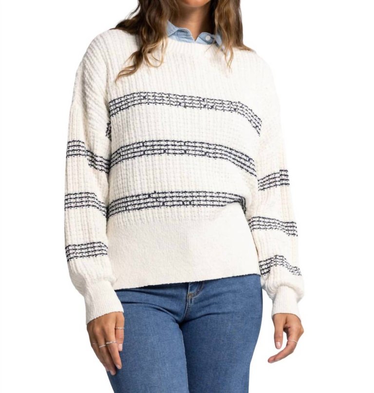 Monica Sweater In White Indigo - White Indigo