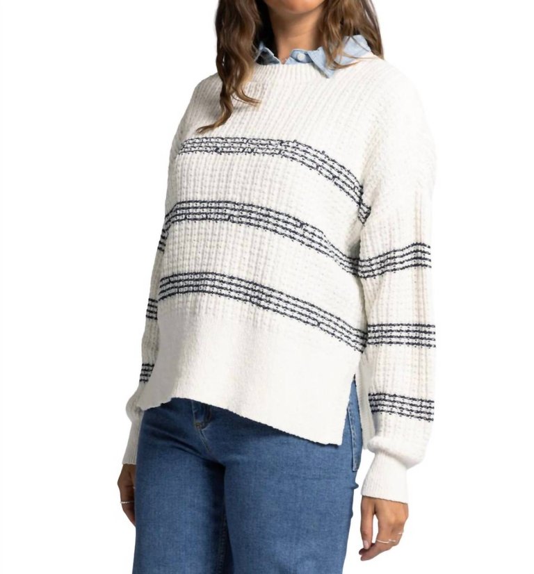 Monica Sweater In White Indigo