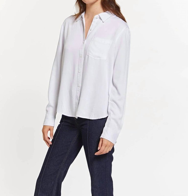 Penny The Classic Button Down Top In White - White