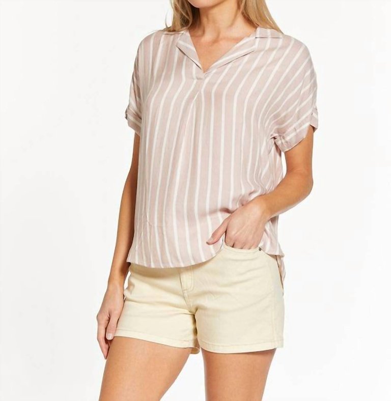 Valencia Top In Pink Sand Stripe