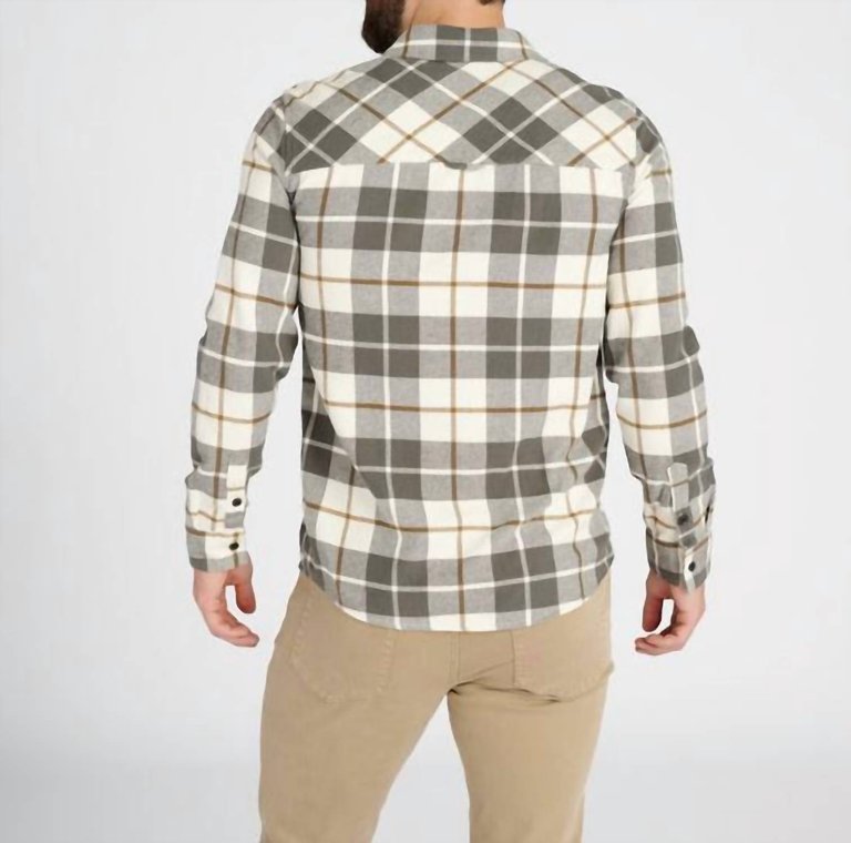 Xander Flannel Long Sleeve Shirt In Black Olive