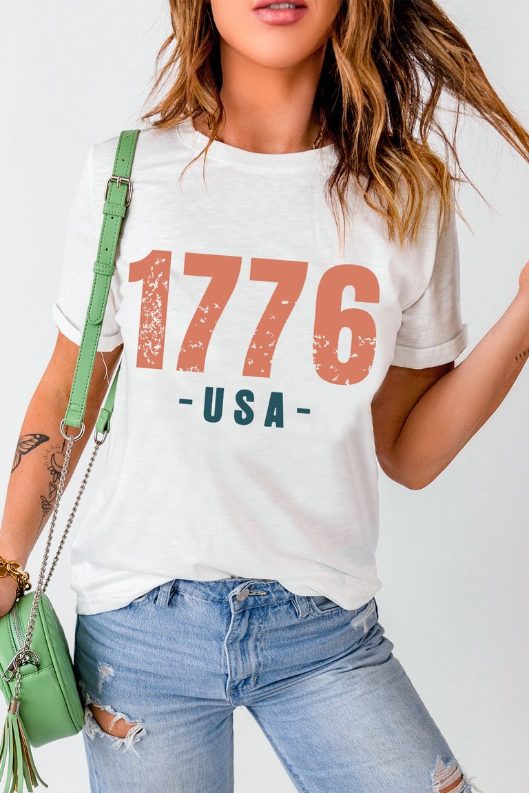 1776 USA Vintage Graphic Tee - White